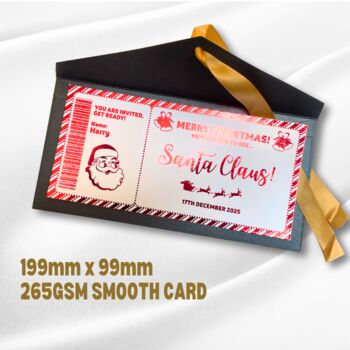 Personalised Shiny Ticket To See Santa, 3 of 7