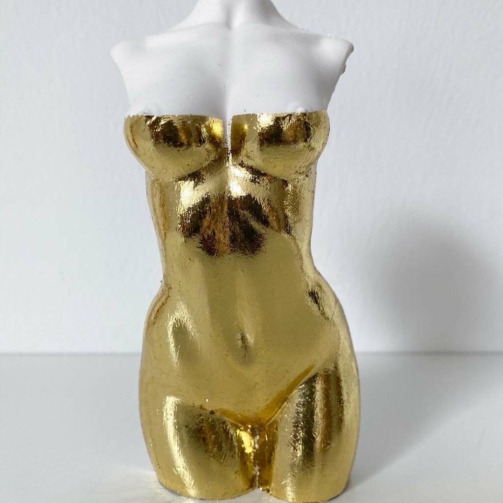 Image of Porcelain And Gold Goddess Sculpture
