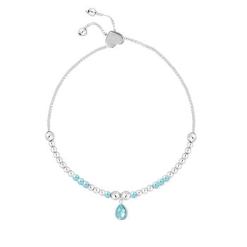 March Aquamarine Birthstone Charm Bracelet Gift, 2 of 4