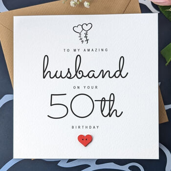 50th Birthday Card For Special Husband, Personalised Card, 2 of 4
