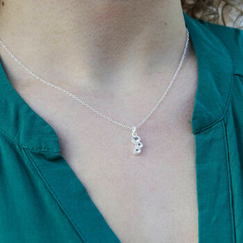 Topaz Triple Stone November Birthstone Gold Necklace, 3 of 4