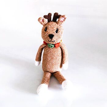 Handmade Deer Rattle Fair Trade Toy, 2 of 4