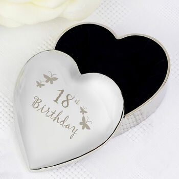 18th Birthday Butterflies Heart Trinket Box, 2 of 6