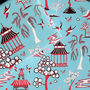 Chinese Pattern Illustrated Gift Wrap, thumbnail 2 of 3