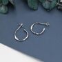 Sterling Silver Mobius Hoop Stud Earrings, thumbnail 6 of 11