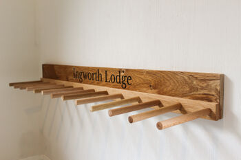 Engraved Oak Welly Boot Rack, 2 of 8