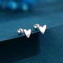Tiny Heart Screw Back Earrings In Sterling Silver, thumbnail 1 of 7