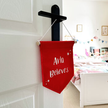 Red Personalised Christmas Felt Banner, 4 of 5