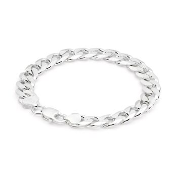 Sterling Silver Curb Chain Bracelet 9mm Eight Inches, 2 of 3