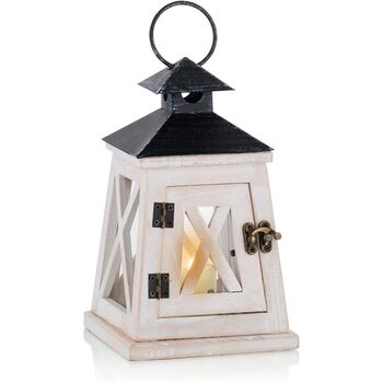 Candle Holder Decorative Lantern Distressed Wooden, 4 of 9