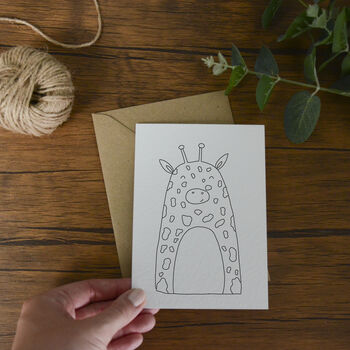 Illustrated Giraffe Greeting Card, 2 of 4