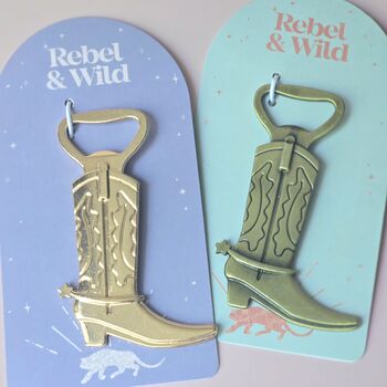 Western Cowboy Boot Bottle Opener Novelty Bar Tool, 2 of 6