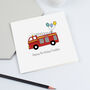 Fire Engine Birthday Card With Name And Age, thumbnail 2 of 3