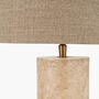 Costal Muted Tones Limestone Cylinder Table Lamp, thumbnail 6 of 9