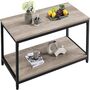 Industrial Coffee Table For Living Room, Large Side Table With Metal Leg And Storage Shelf, Grey, 100x50x45cm, thumbnail 1 of 10