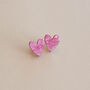 I Heart You Stud Heart Earrings In Red, Pink Or Lilac, thumbnail 2 of 4