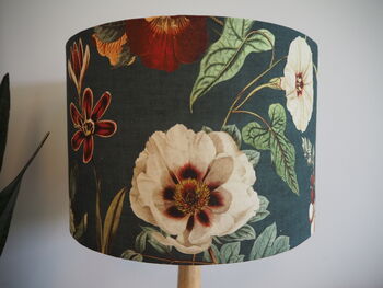 Dark Green Exotic Floral Lampshade, 10 of 10