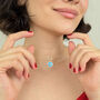 Gold Plated Turquoise Evil Eye Pendant Charm Necklace, thumbnail 3 of 5