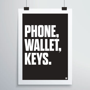 Phone, Wallet, Keys Print, 3 of 4