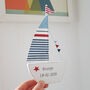 Personalised Sailing Boat For A New Baby Or Christening, thumbnail 6 of 6