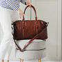 Leather Holdall Bag, Tan, thumbnail 1 of 6