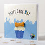 Happy Cake Day Dog 'Treatings' Card Blue, thumbnail 1 of 3