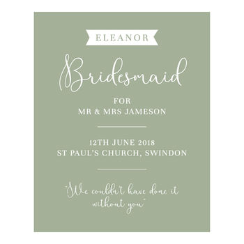 Bridesmaid Personalised Gift Print, 3 of 5