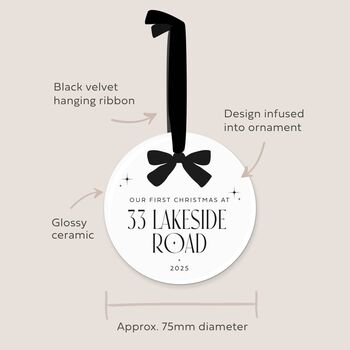 First Christmas In New Home Personalised Ceramic Bauble, 7 of 10