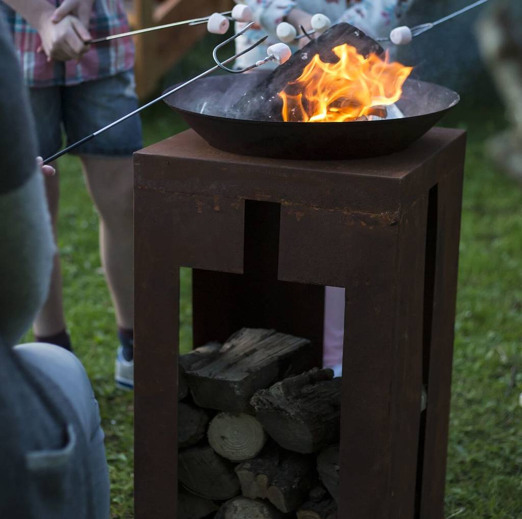 Oxidised Firepit With Stand
