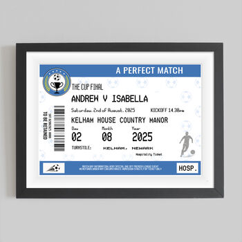 Personalised Football Ticket Wedding Print, 3 of 7