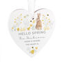 Personalised Spring Bunny Wooden Heart Ornament, thumbnail 4 of 4