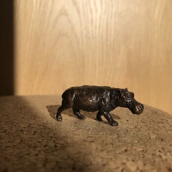 Miniature Bronze Hippo Sculpture 8th Anniversary Gift, 6 of 12