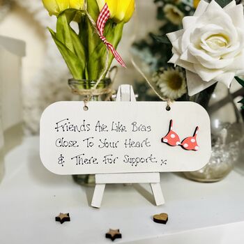 Friends Are Like Bras Card Alternative Sign, 3 of 8