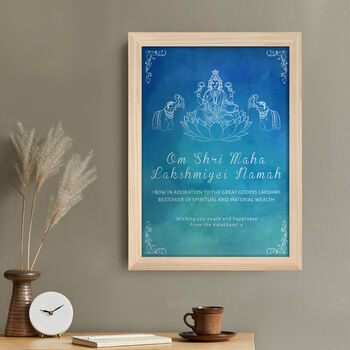 Personalised Diwali Lakshmi Framed Print, 5 of 6