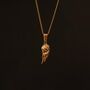 Wing Pendant Necklace, Handmade 18 K Gold Plated, thumbnail 1 of 4