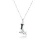 Solid Silver L Initial Necklace With Green Marble, thumbnail 2 of 6
