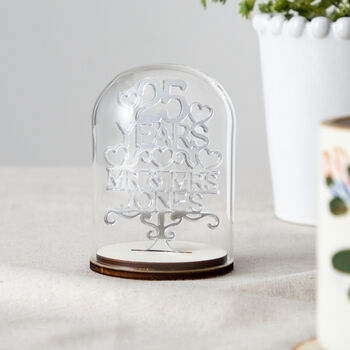 25th Silver Anniversary Personalised Keepsake Dome, 3 of 4