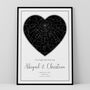 Personalised Star Map Print Romantic Heart Design, thumbnail 2 of 12