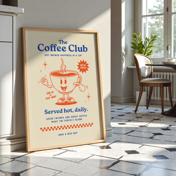 Coffee Club Retro Wall Art Poster Print, 12 of 12