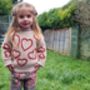 Hand Embroidered 'Hearts' Valentines Baby And Toddler Jumper, thumbnail 5 of 5