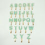 G Decor Alphabet Green Crackle Hooks Antique Brass, thumbnail 11 of 11