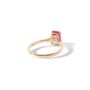 Yellow Gold Octagon Created Pink Sapphire Ring, thumbnail 4 of 5