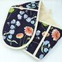 Luxury Floral Sweet Pea And Dahlia Oven Gloves, thumbnail 1 of 6