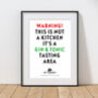 Personalised Not A Kitchen A Gin Tasting Area Print, thumbnail 1 of 5