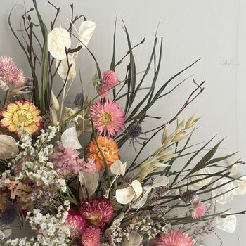Wildflower Bespoke Pink Dried Flower Wreath, 6 of 8