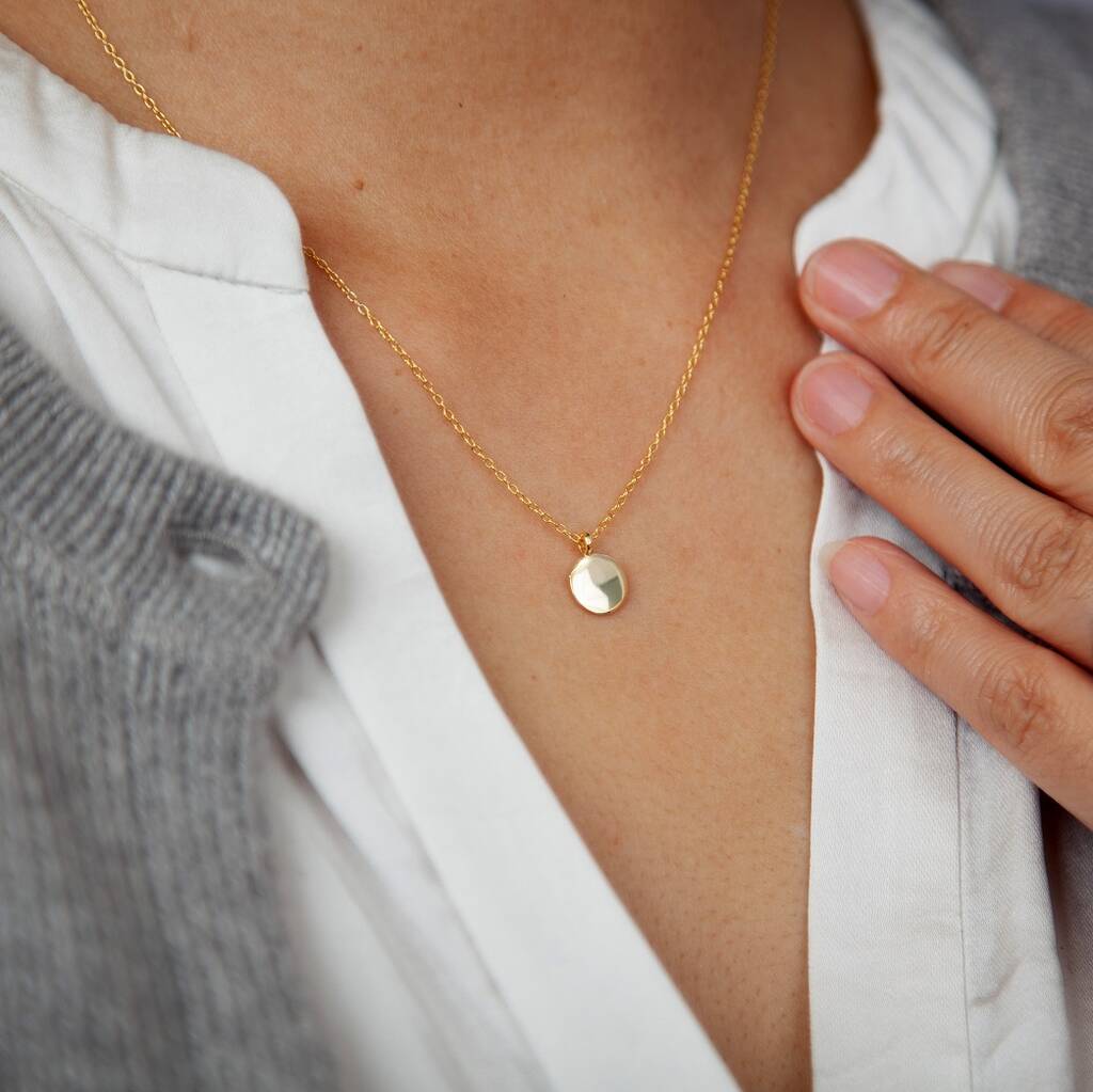 Sterling Silver Mini Disc Necklace By attic