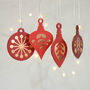 Christmas Tree Decoration Set, Red With Copper, thumbnail 4 of 5