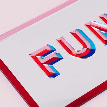Handmade Retro Fun Mirror Sign Mirrored Acrylic Wall Art, 2 of 8