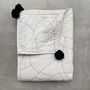 Phoebe Hand Stitched Quilted Throw Ivory And Black, thumbnail 1 of 8