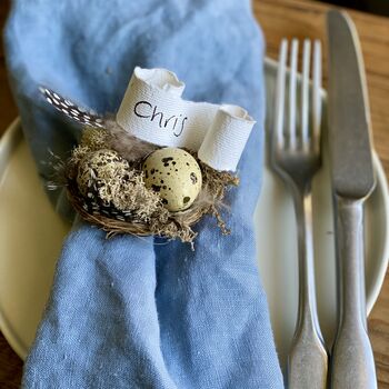 Handmade Miniature Nests With Real Blown Quail Eggs, 3 of 9